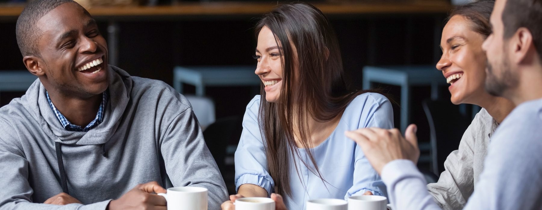 a group of people smiling